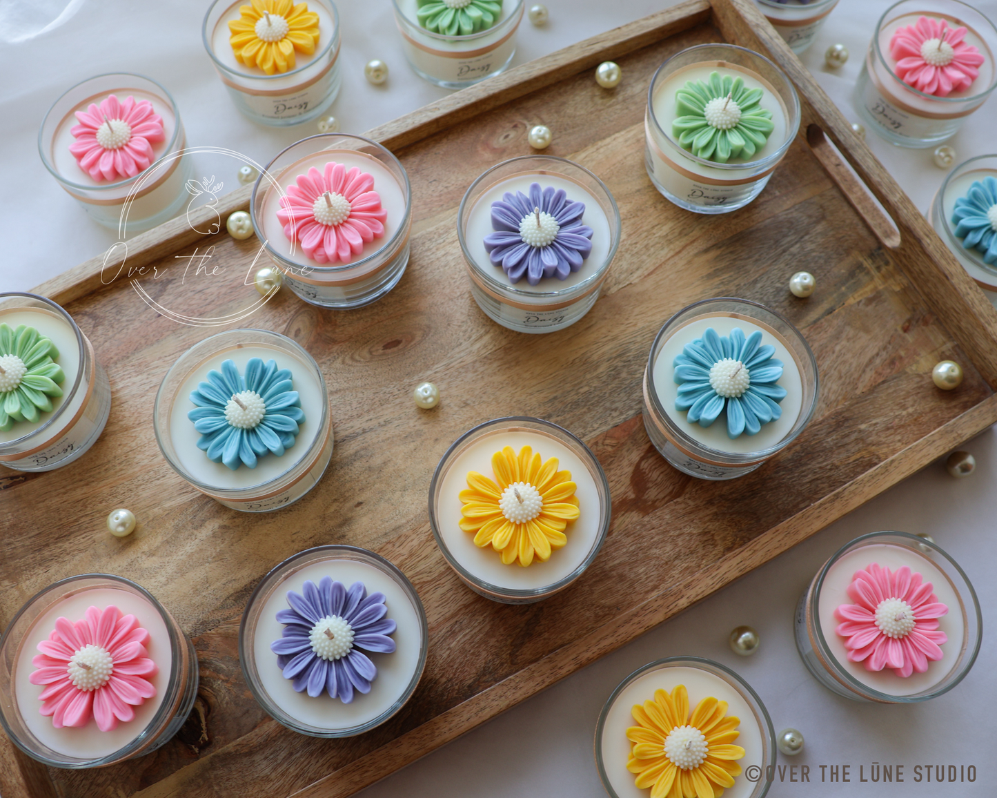 Daisy Clear Glass Jar Candle