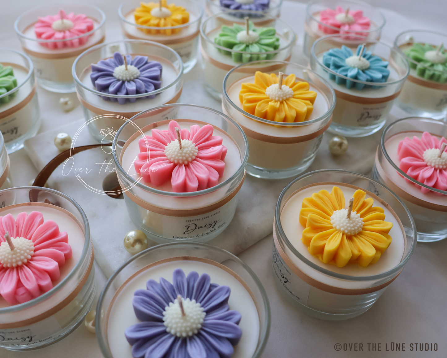 Daisy Clear Glass Jar Candle