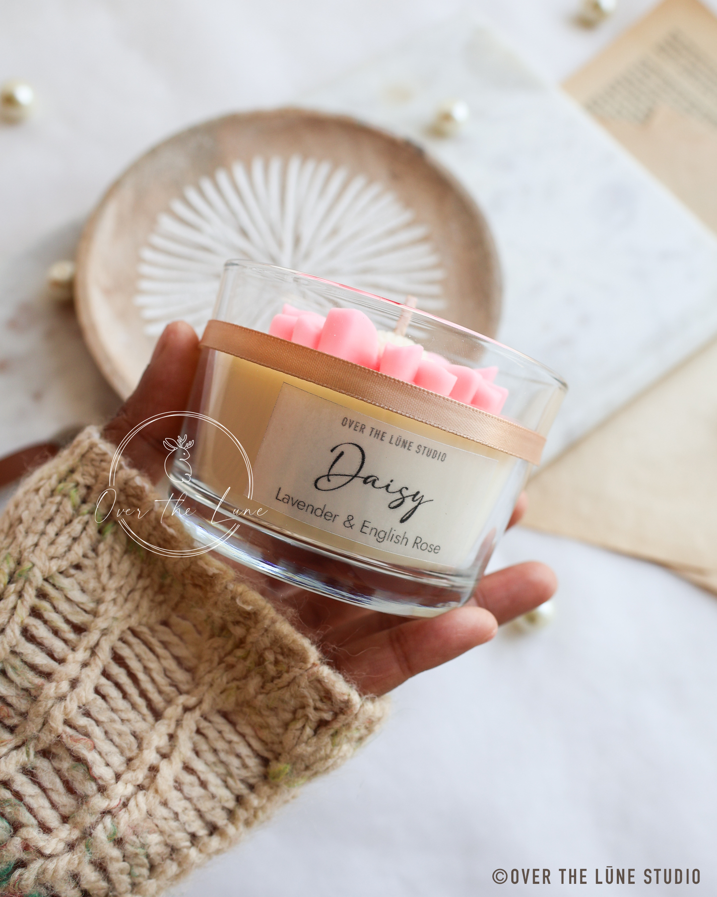 Daisy Clear Glass Jar Candle