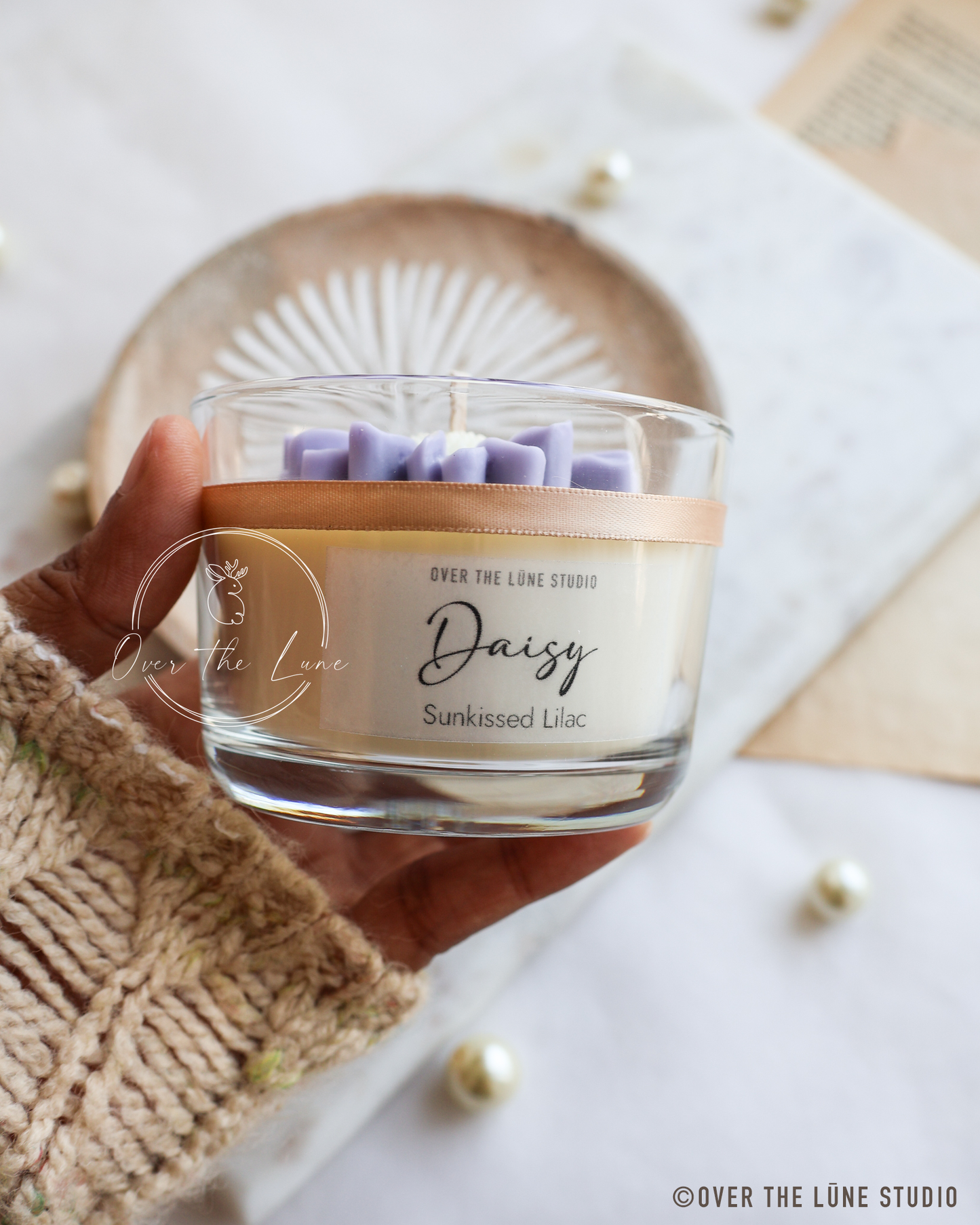 Daisy Clear Glass Jar Candle
