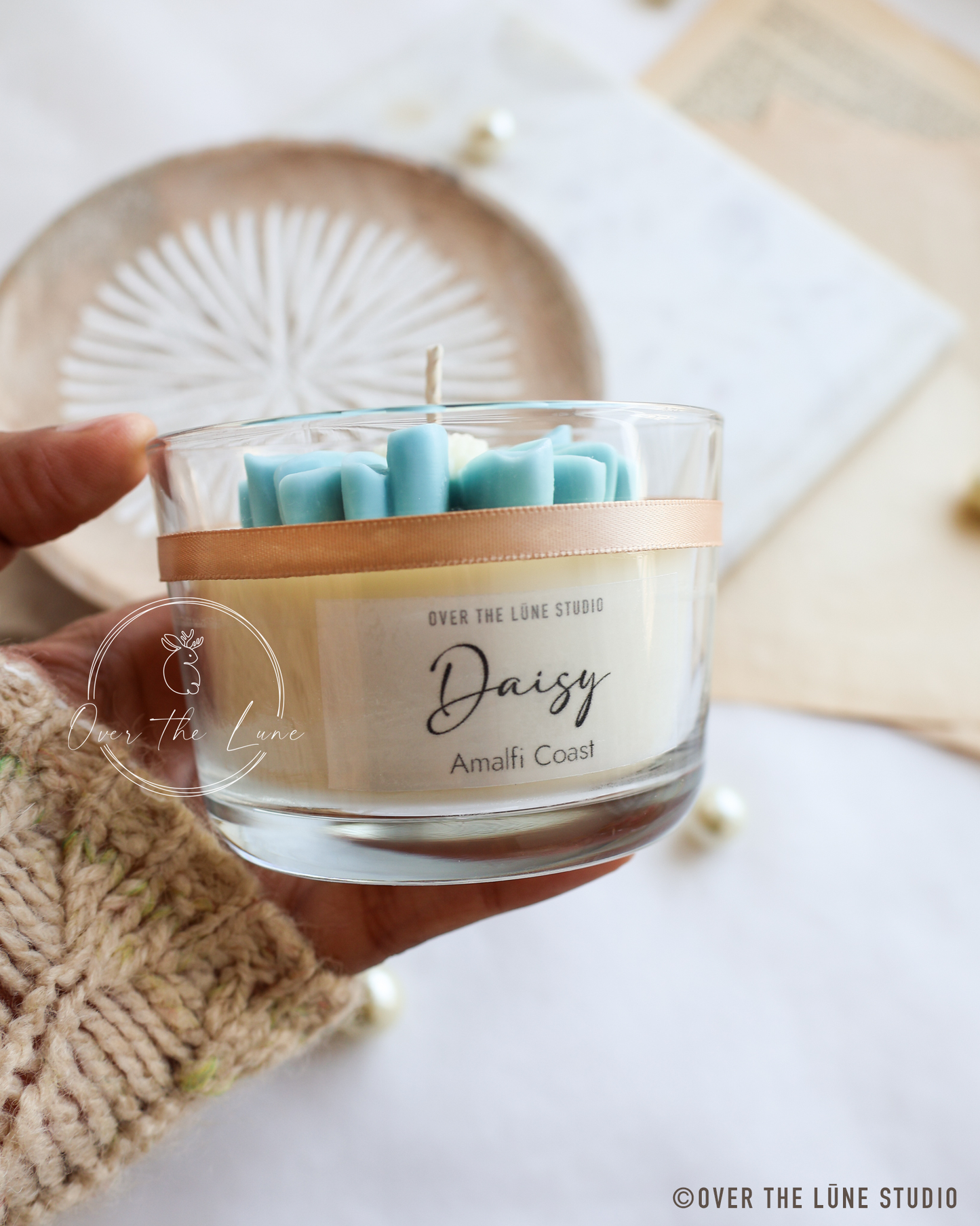 Daisy Clear Glass Jar Candle