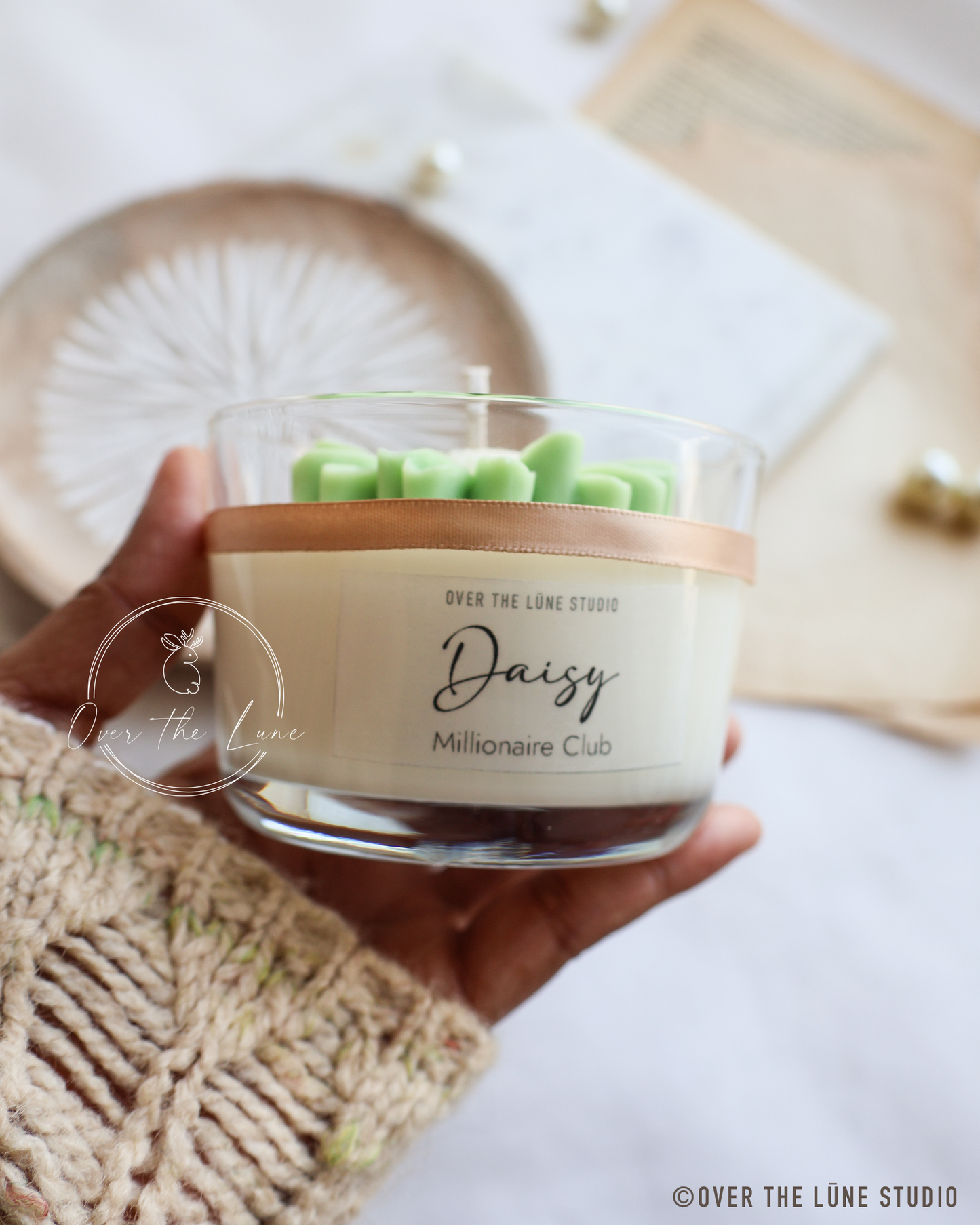 Daisy Clear Glass Jar Candle