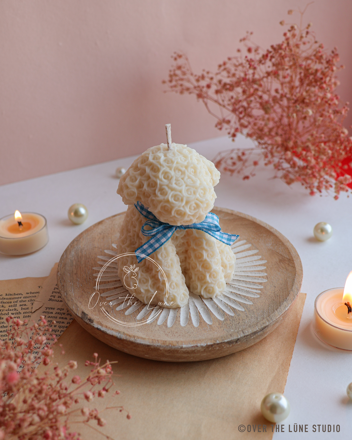Rose Puppy Candle