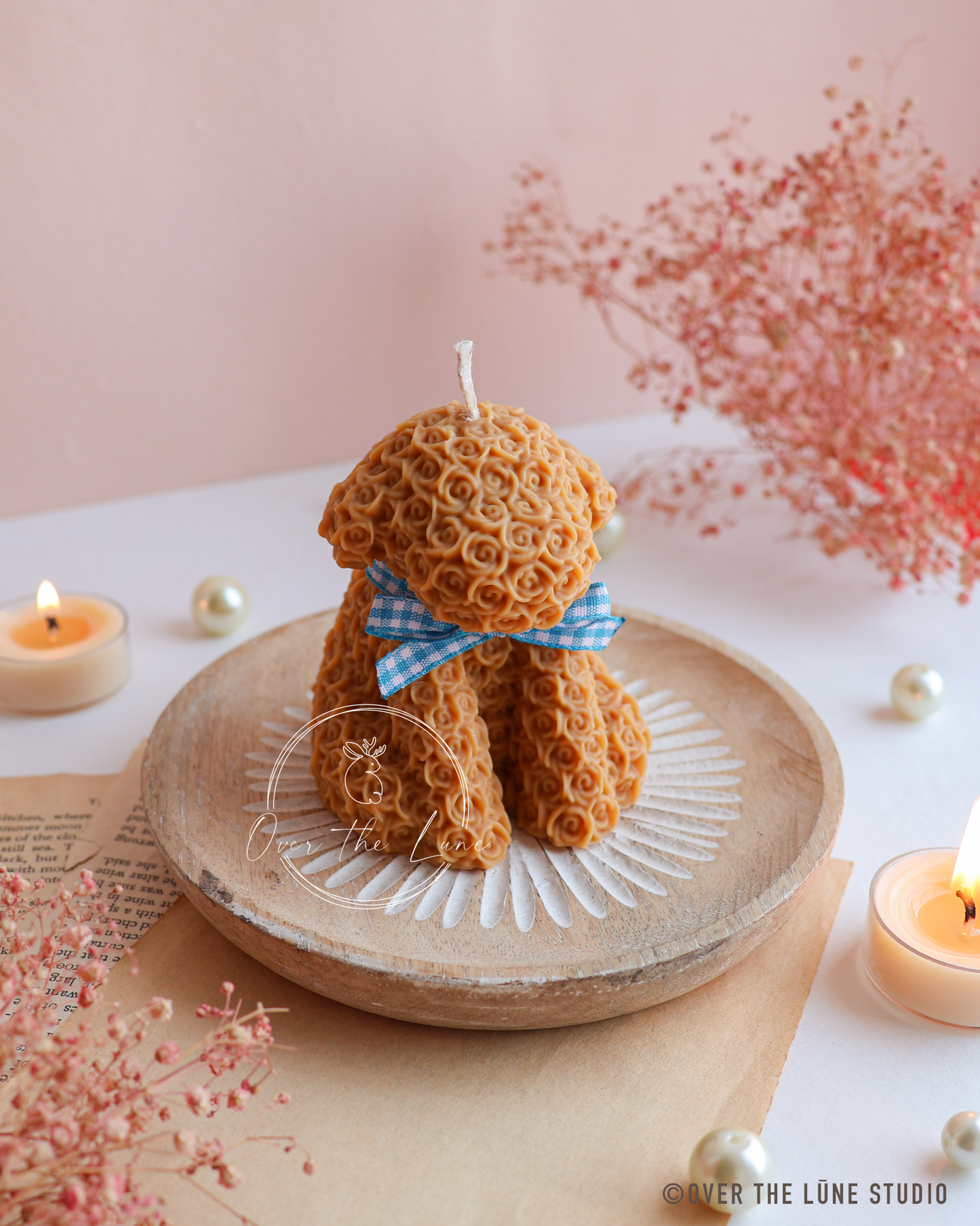 Rose Puppy Candle