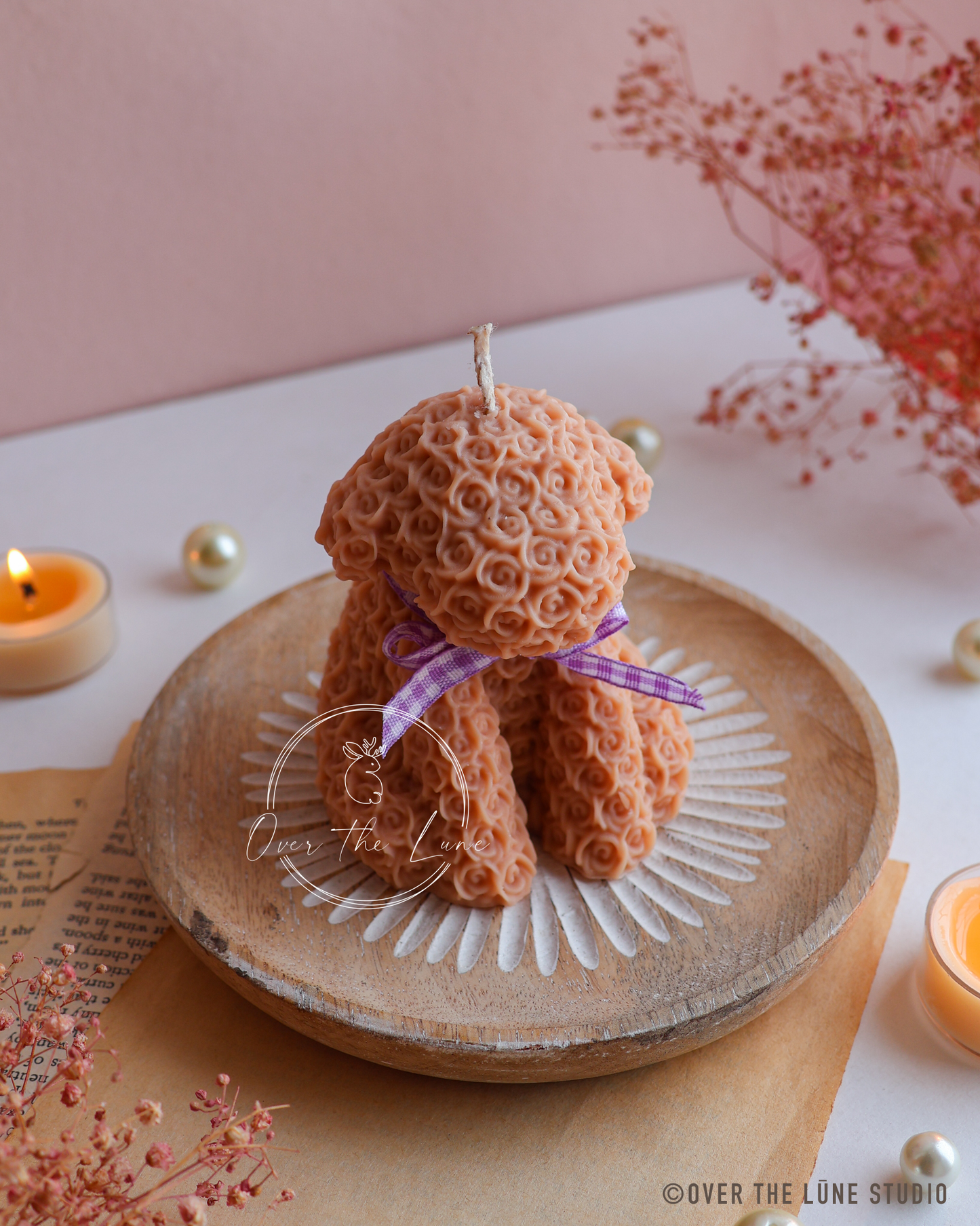 Rose Puppy Candle