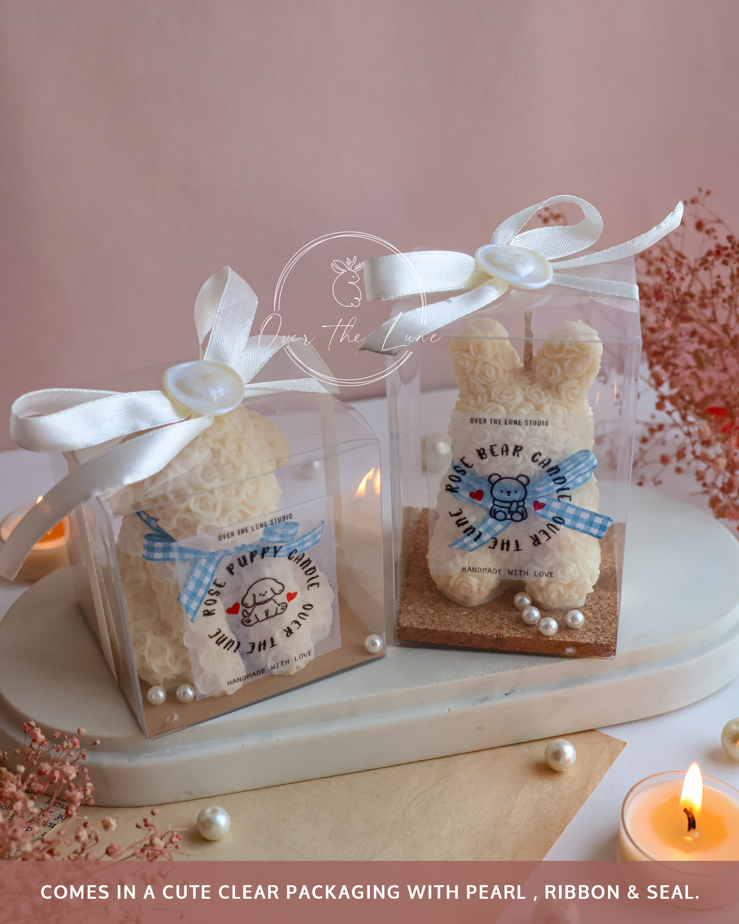 Rose Puppy Candle