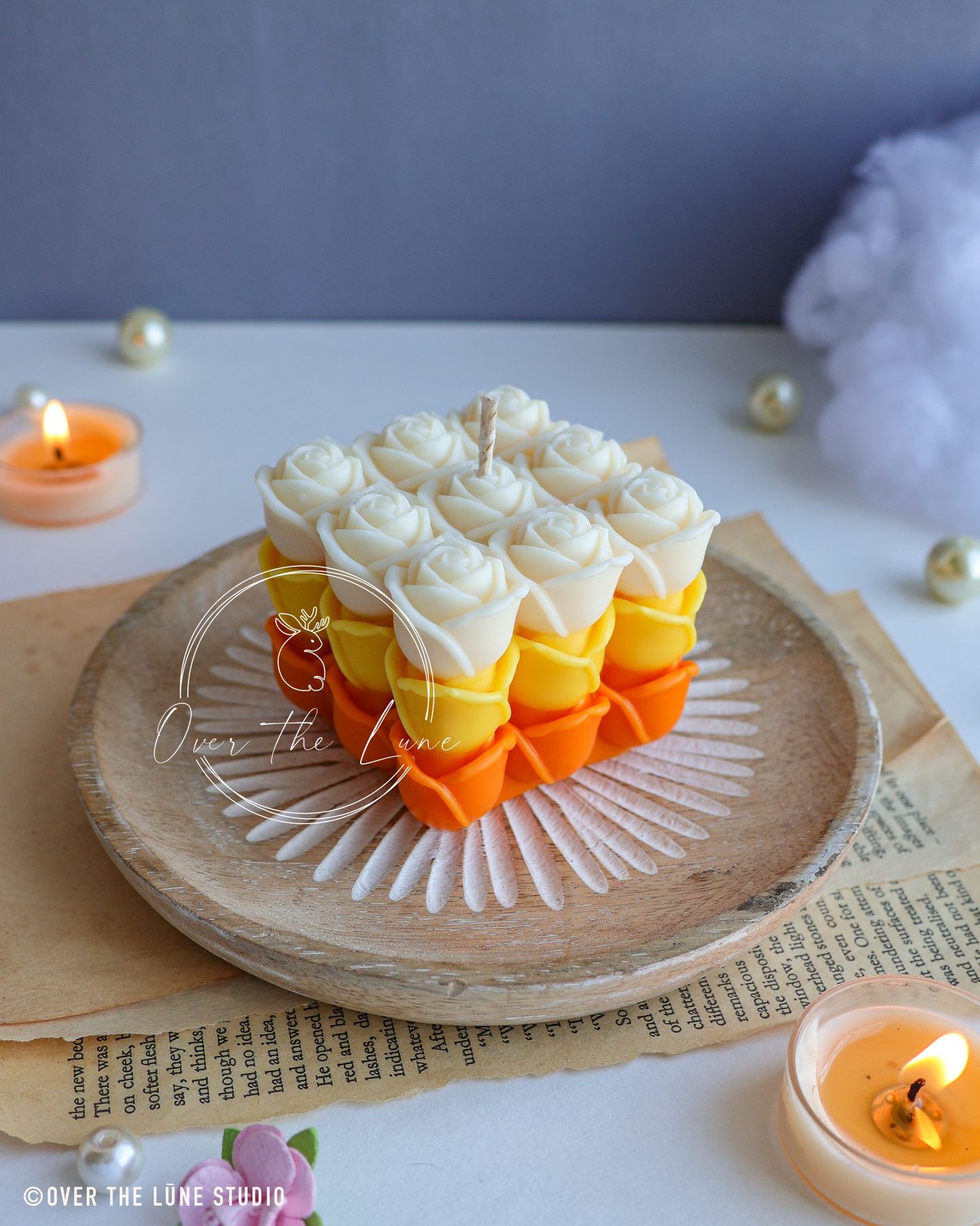 Rose Cube Candle (Only 5 Pieces)