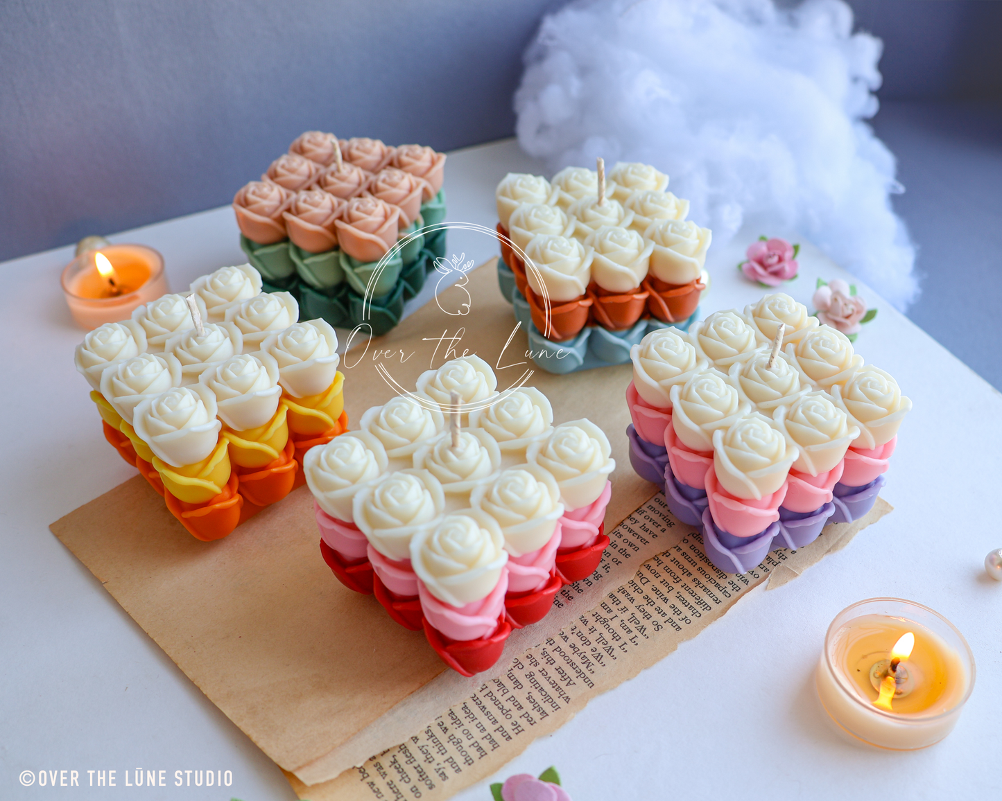 Rose Cube Candle (Only 5 Pieces)
