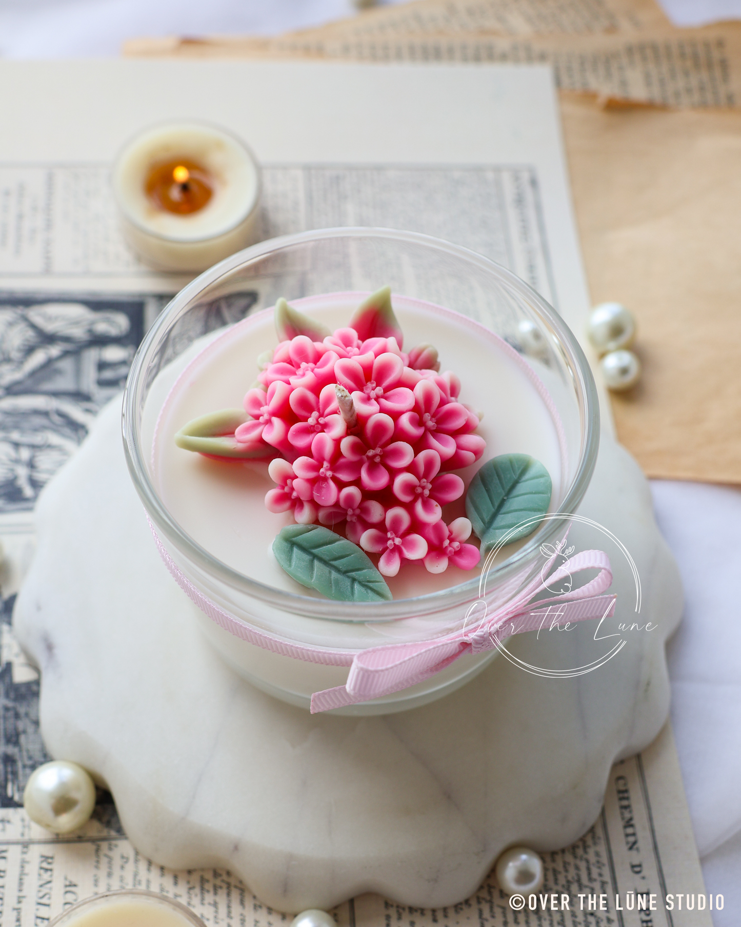 Pink Hydrangea Jar Candle (only 1 Left)