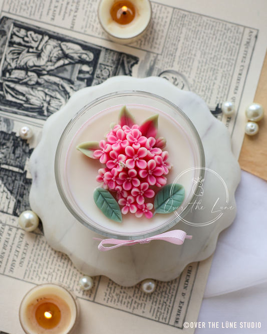 Pink Hydrangea Jar Candle (only 1 Left)