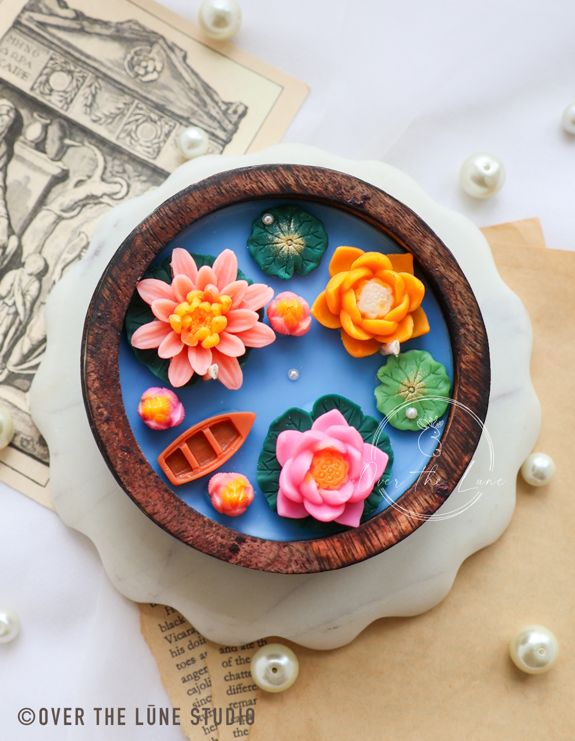 Lily Pond Wooden Jar (4 inch)