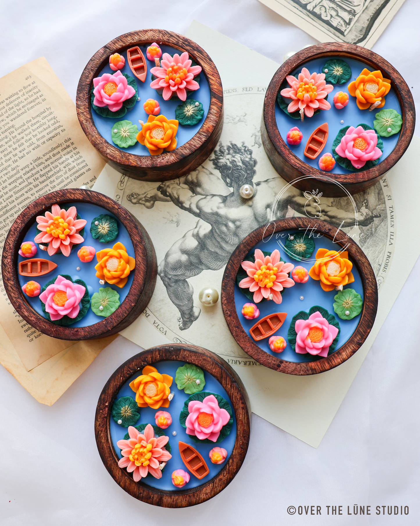 Lily Pond Wooden Jar (4 inch)