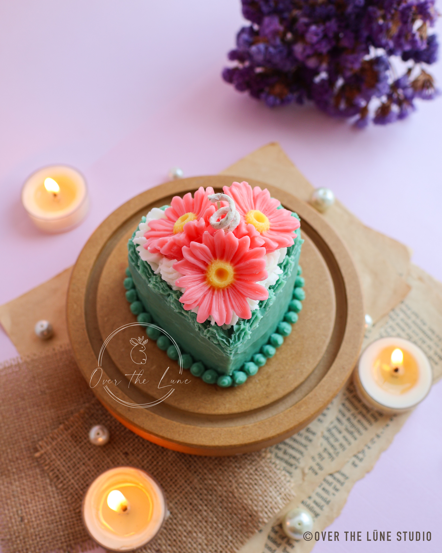 Heart Cake Birthday Candle