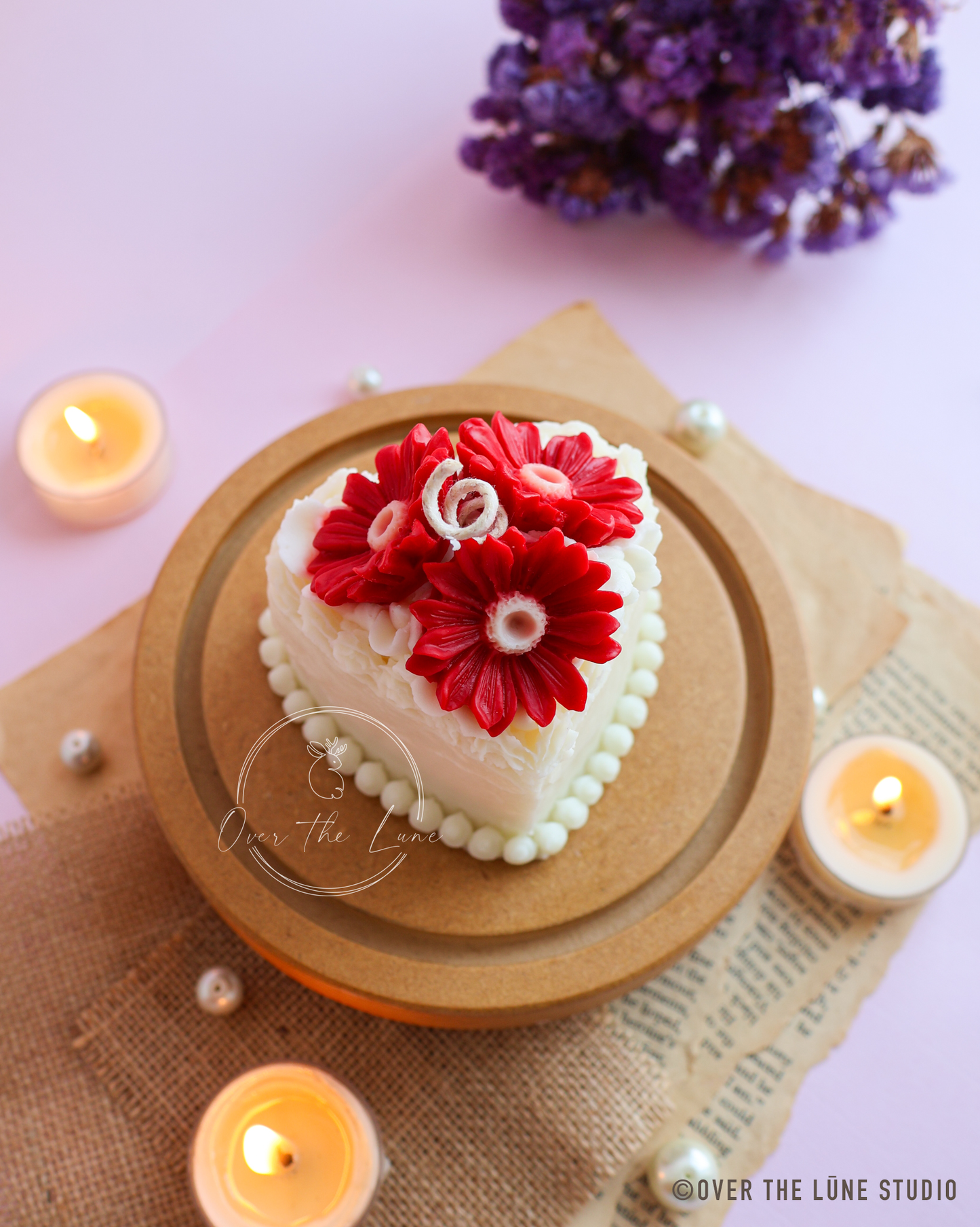 Heart Cake Birthday Candle